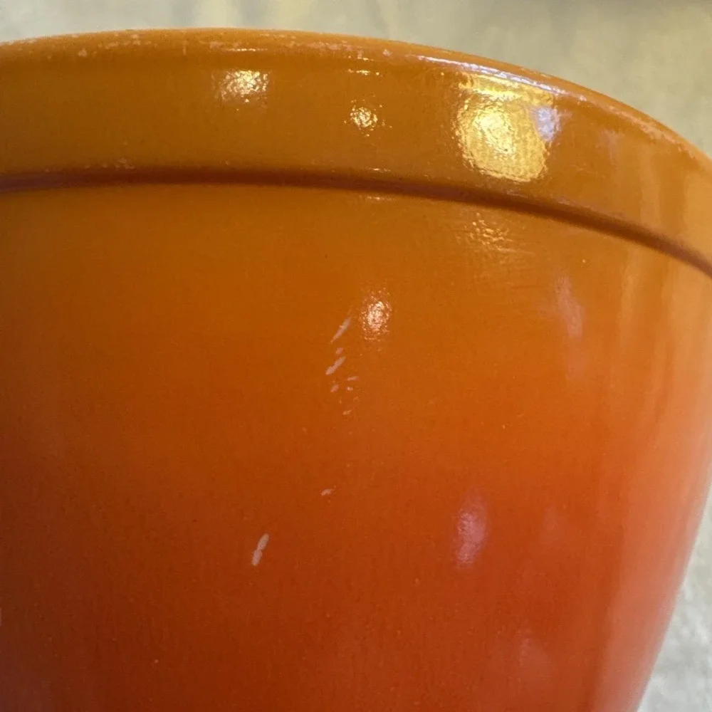 1970s PYREX Flameglo Nesting Mixing Bowls Set # 401, 402 Red-Orange Ombre 1.5 Qt